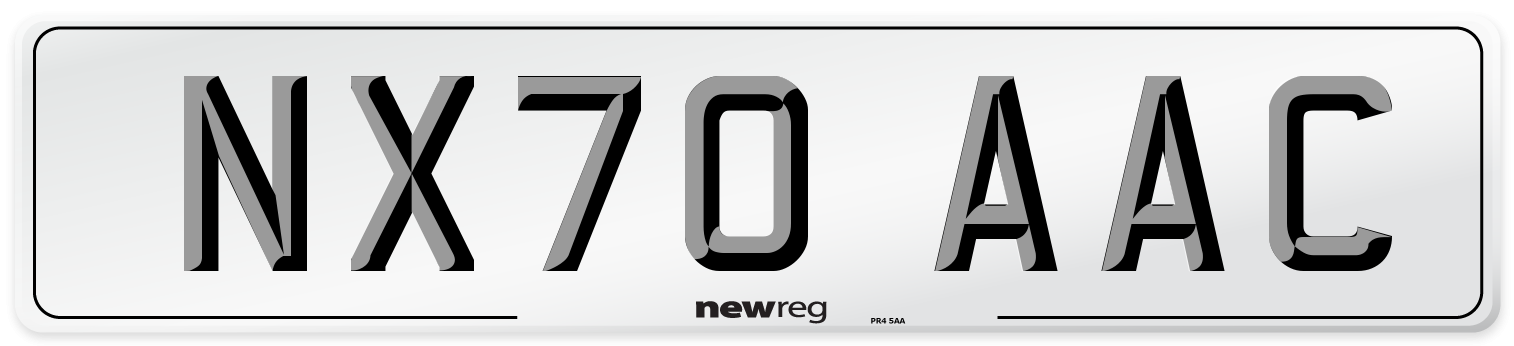 NX70 AAC Number Plate from New Reg